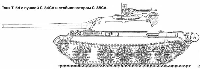 Опытный танк Т-54 с пушкой С-84СА и стабилизатором С-88СА (СССР)