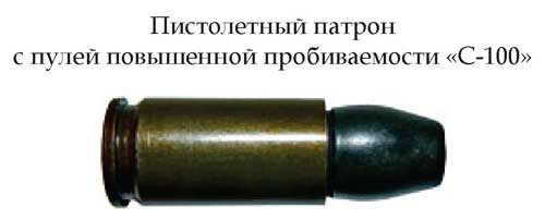Патрон с пулей повышенной пробиваемости «С-100» (Россия)
