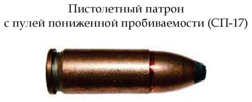 Пистолетный патрон с пулей пониженной пробиваемости СП-17 (Россия)