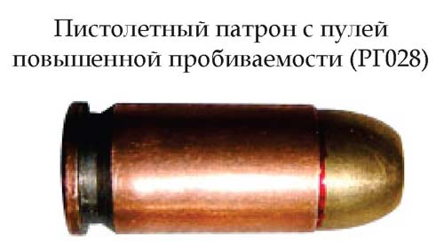 Пистолетный патрон с пулей повышенной пробиваемости РГ028 (СССР)