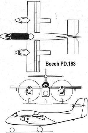 Проект штурмовика COIN фирмы Beech Aircraft PD-183 (США)