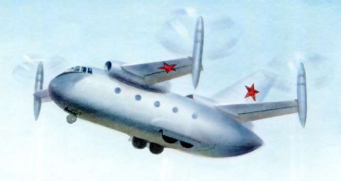 Проект военно-транспортного конвертоплана СВВП Бе-32 1965 года (СССР)