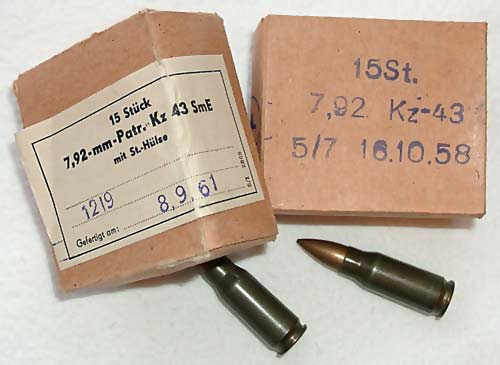 Промежуточный патрон 7,92x33 м.Е. образца 1943 г. (Германия)